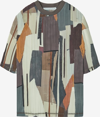 Adolfo Dominguez T-shirt en beige / marron / vert / orange, Vue avec produit
