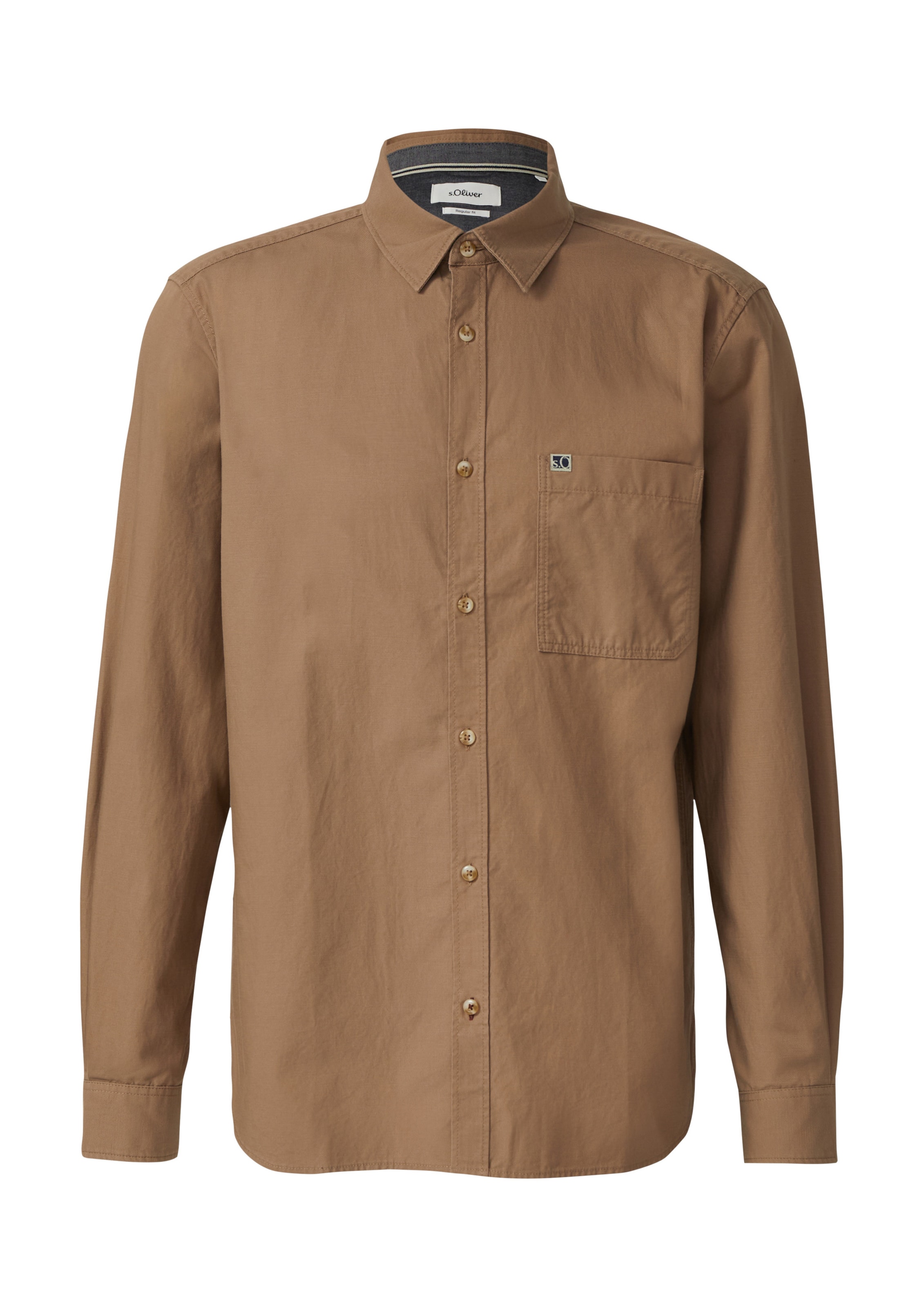 s.Oliver Button Up Shirt in Brown: front
