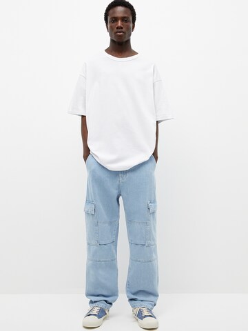 Loosefit Jeans cargo Pull&Bear en bleu