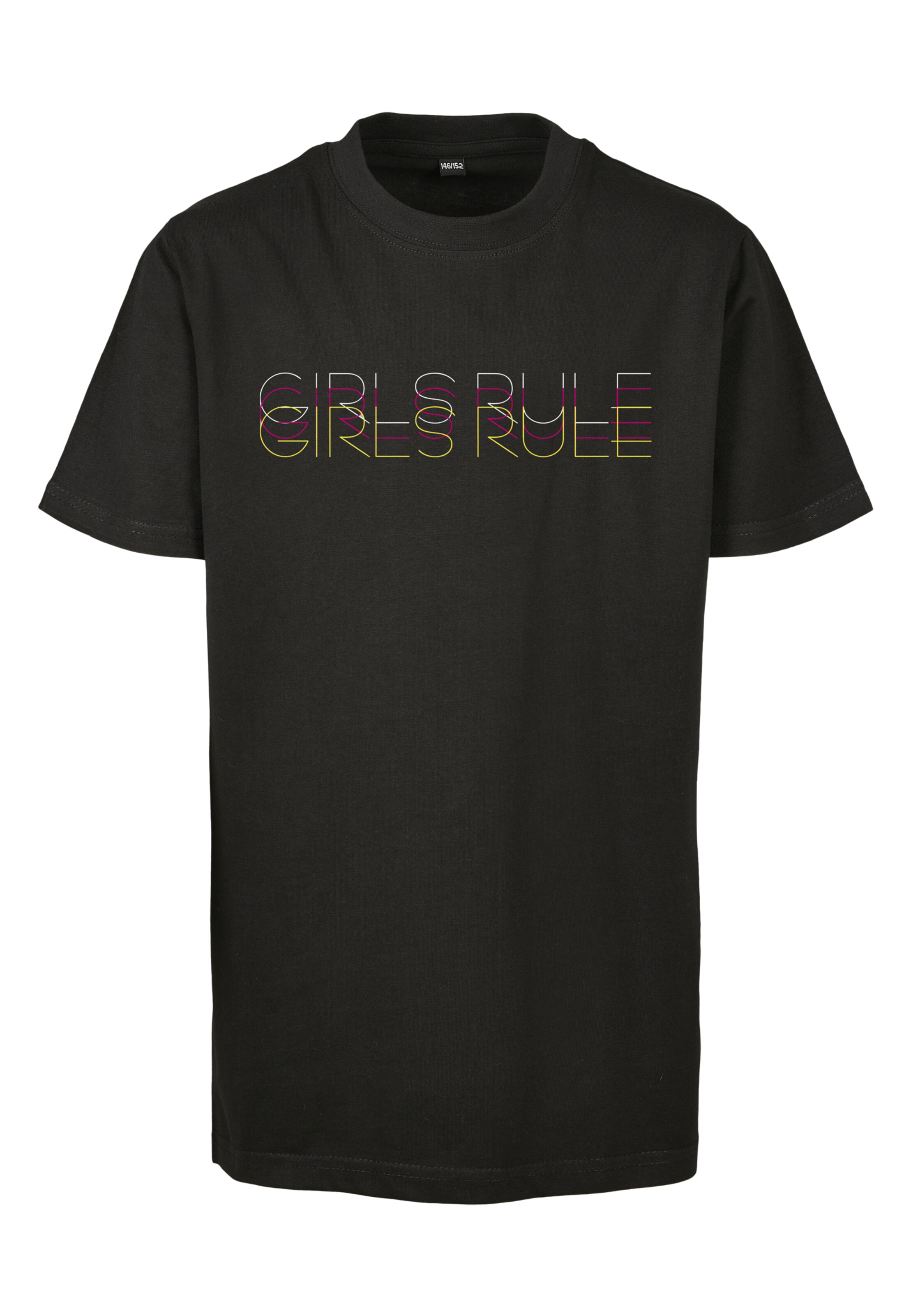 T-Shirt 'Girls Rule' Mister Tee en noir : devant