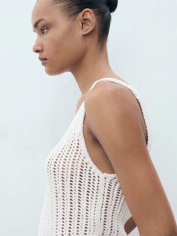 MANGO Knitted Top 'GONZALO' in White
