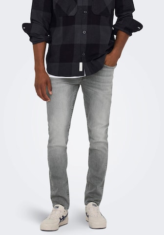 Only & Sons Slimfit Jeans 'Loom' i grå: framsida