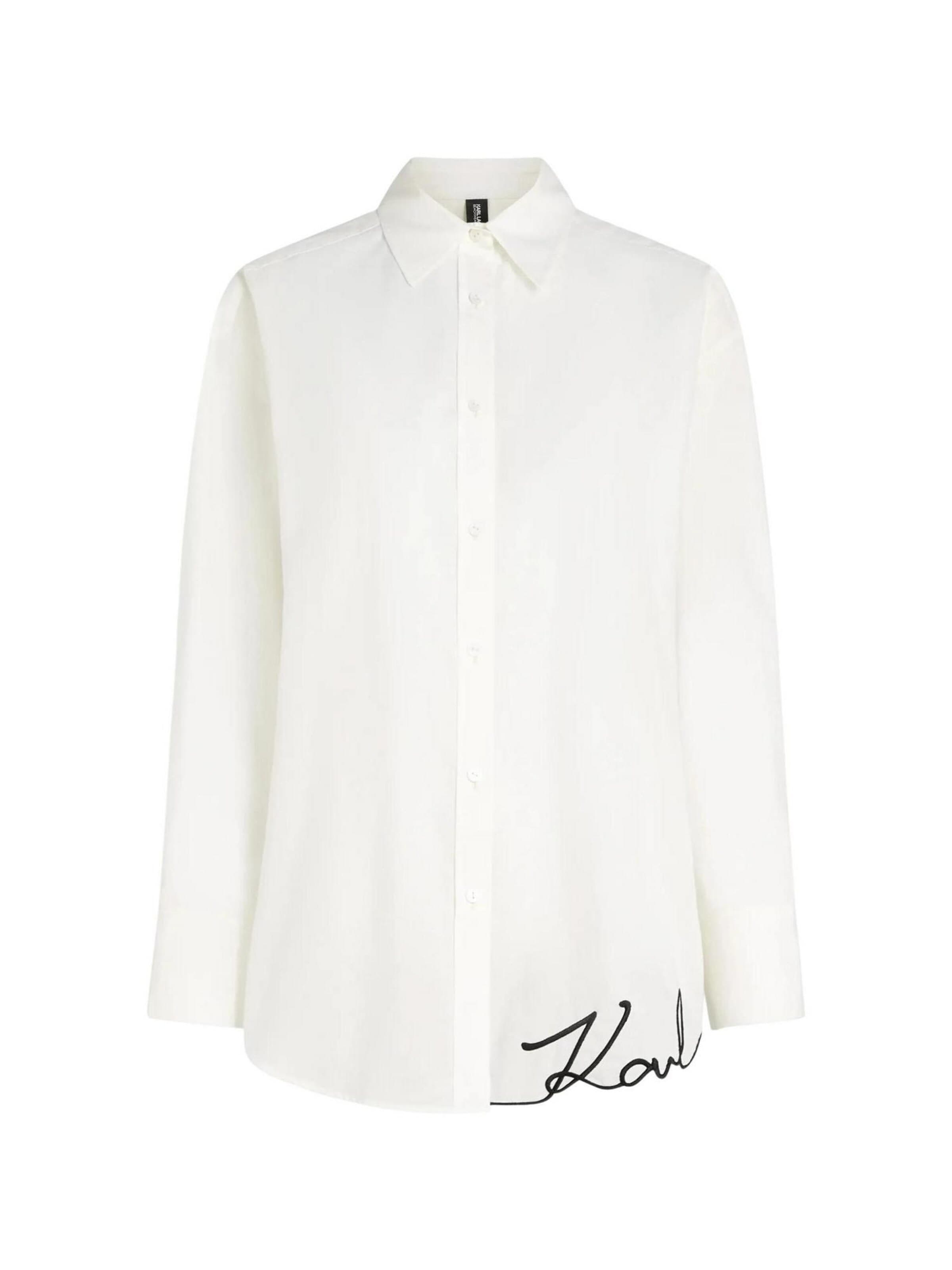 KARL LAGERFELD JEANS Blouse 'OVERSIZED BEACHSHIRT B2W46034' in Beige: voorkant