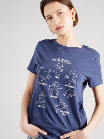 Mavi - Camiseta 'CAT YOGA' en azul