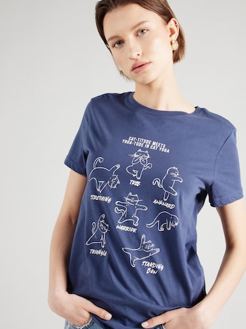 Mavi T-Shirt 'CAT YOGA' in Blau