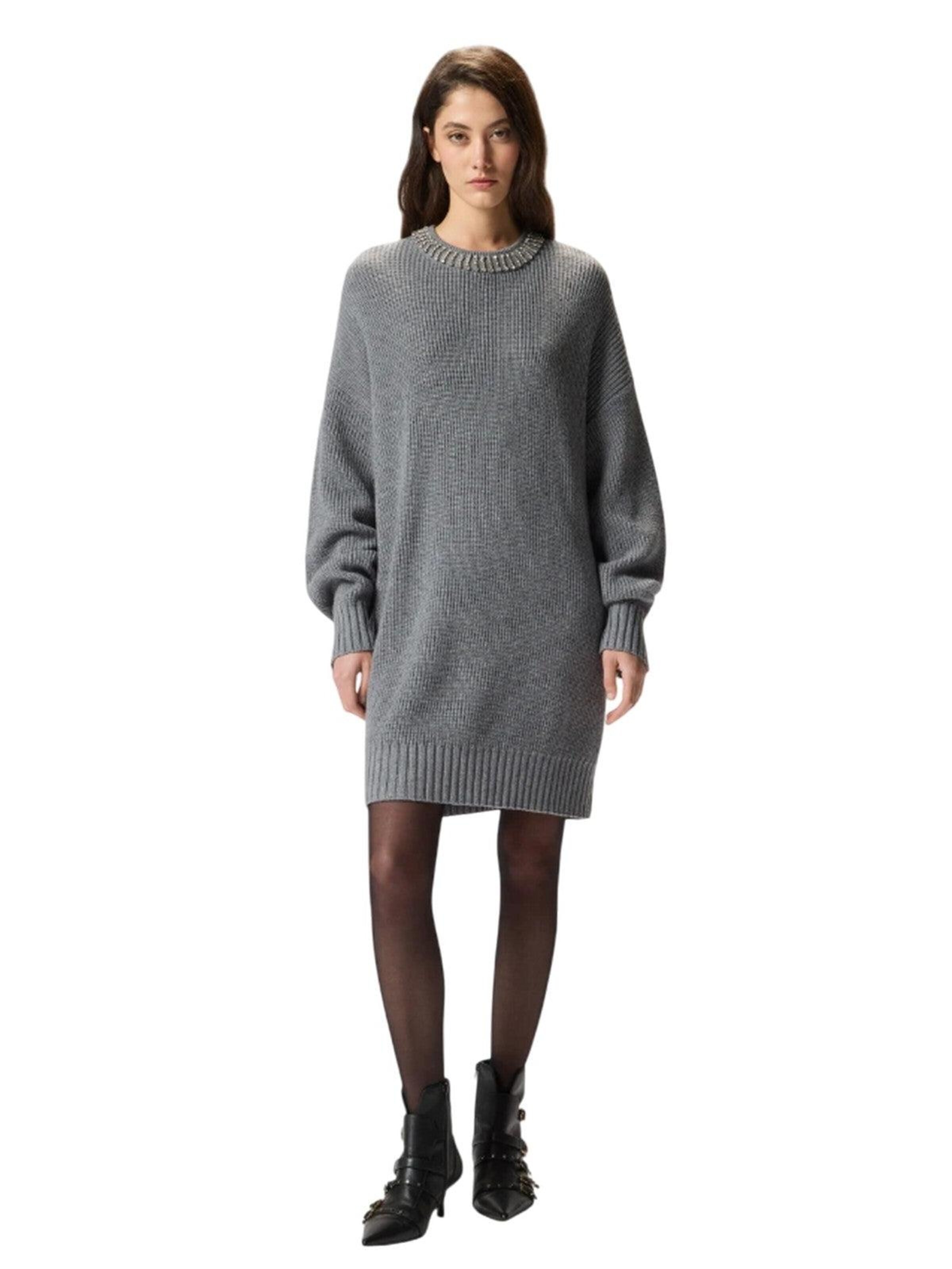 Abito in maglia di PINKO in grigio: frontale