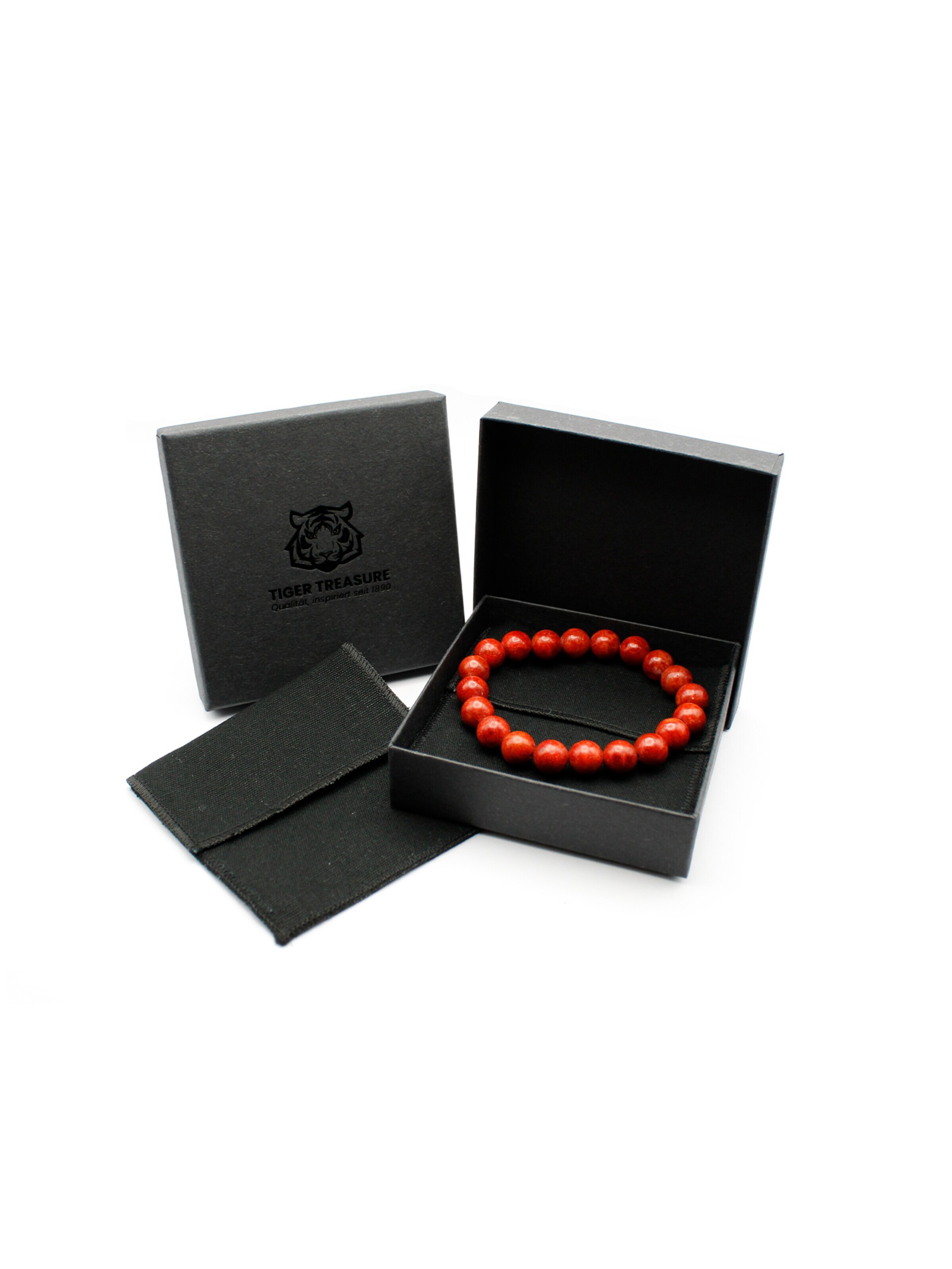 Bracelet 'Schönheit und Balance' Tiger Treasure Qualität, inspiriert seit 1890 en rouge