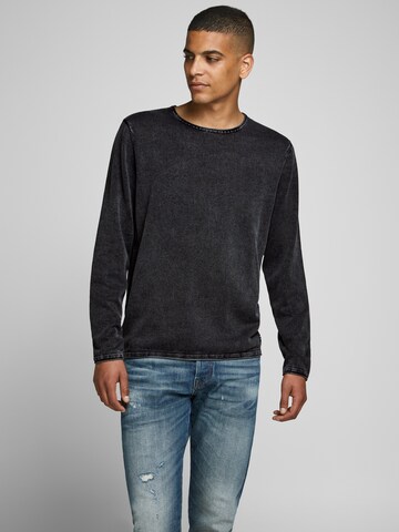 Coupe regular Pull-over 'Leo' JACK & JONES en noir : devant