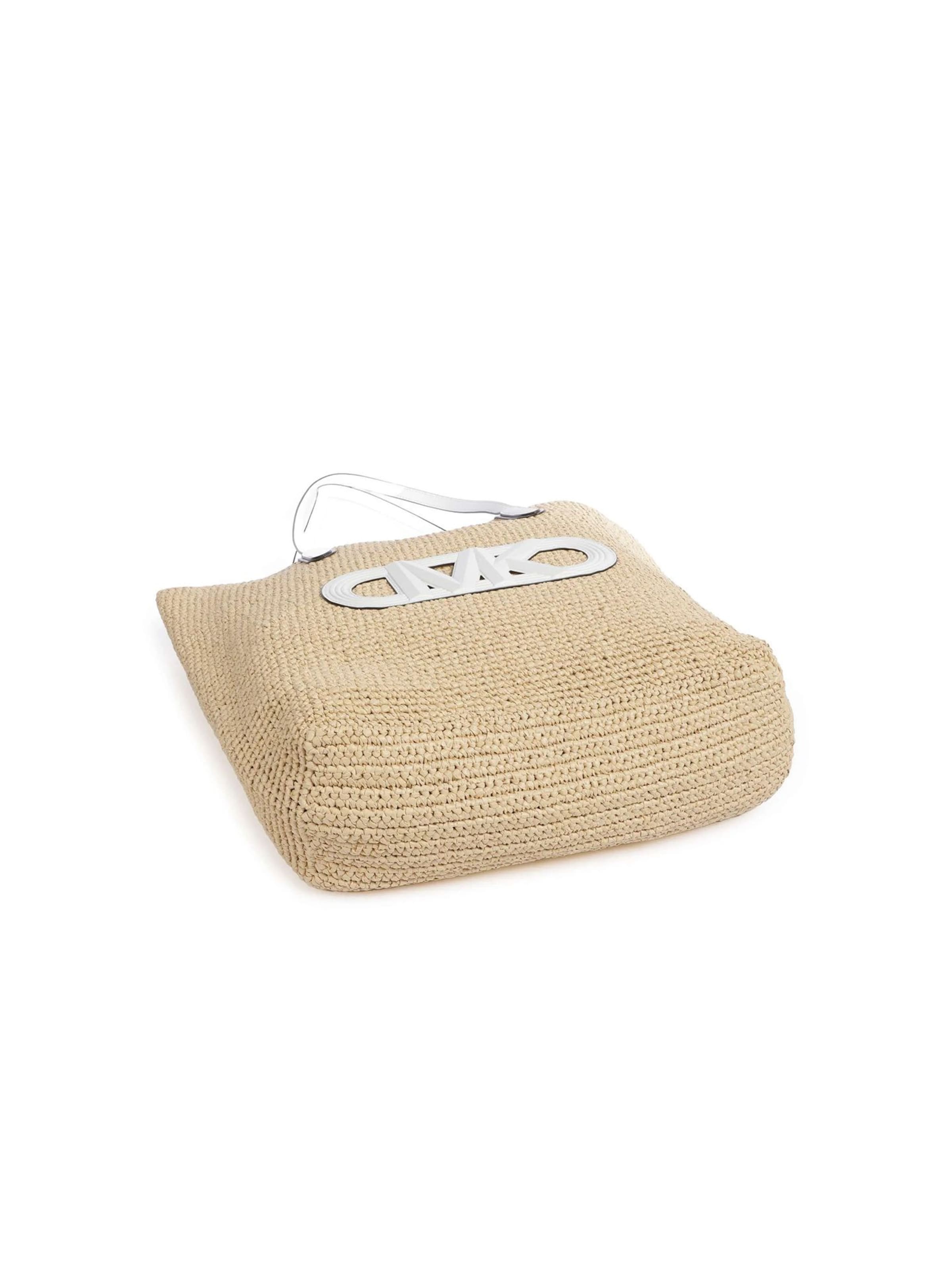 Michael Kors Strandtasche 'Eliza Extra-Large Empire Logo Straw Tote Bag'‌‌‌‌‌‌‌ in Beige