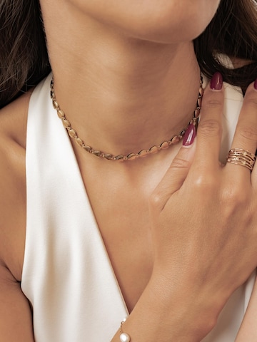 Hey Happiness - Cadena 'Heart Link Choker' en oro