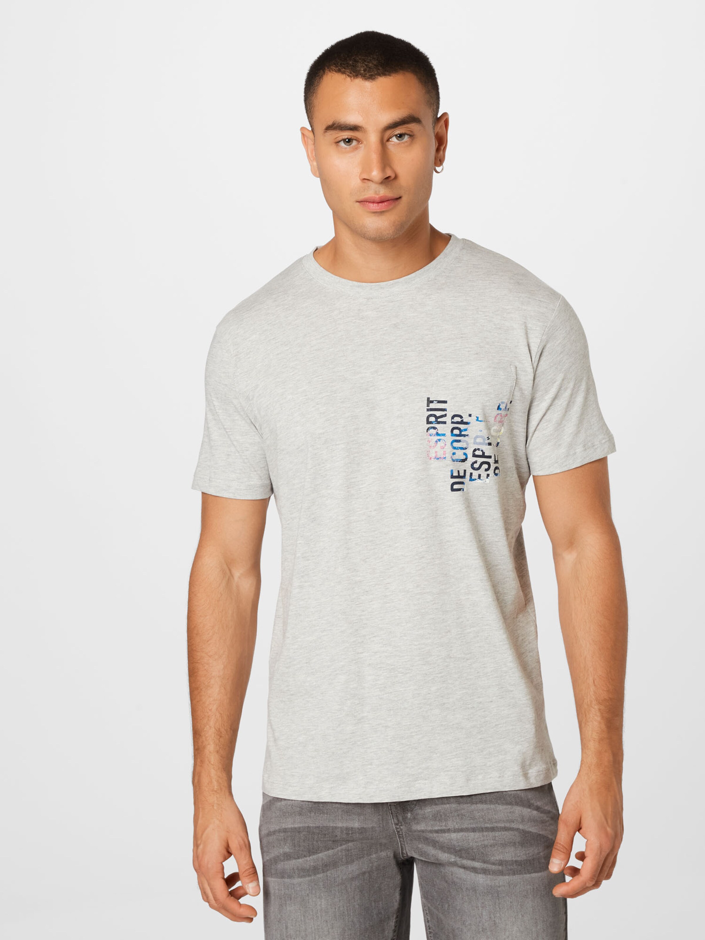 Männer Shirts EDC BY ESPRIT T-Shirt in Hellgrau - LE65454