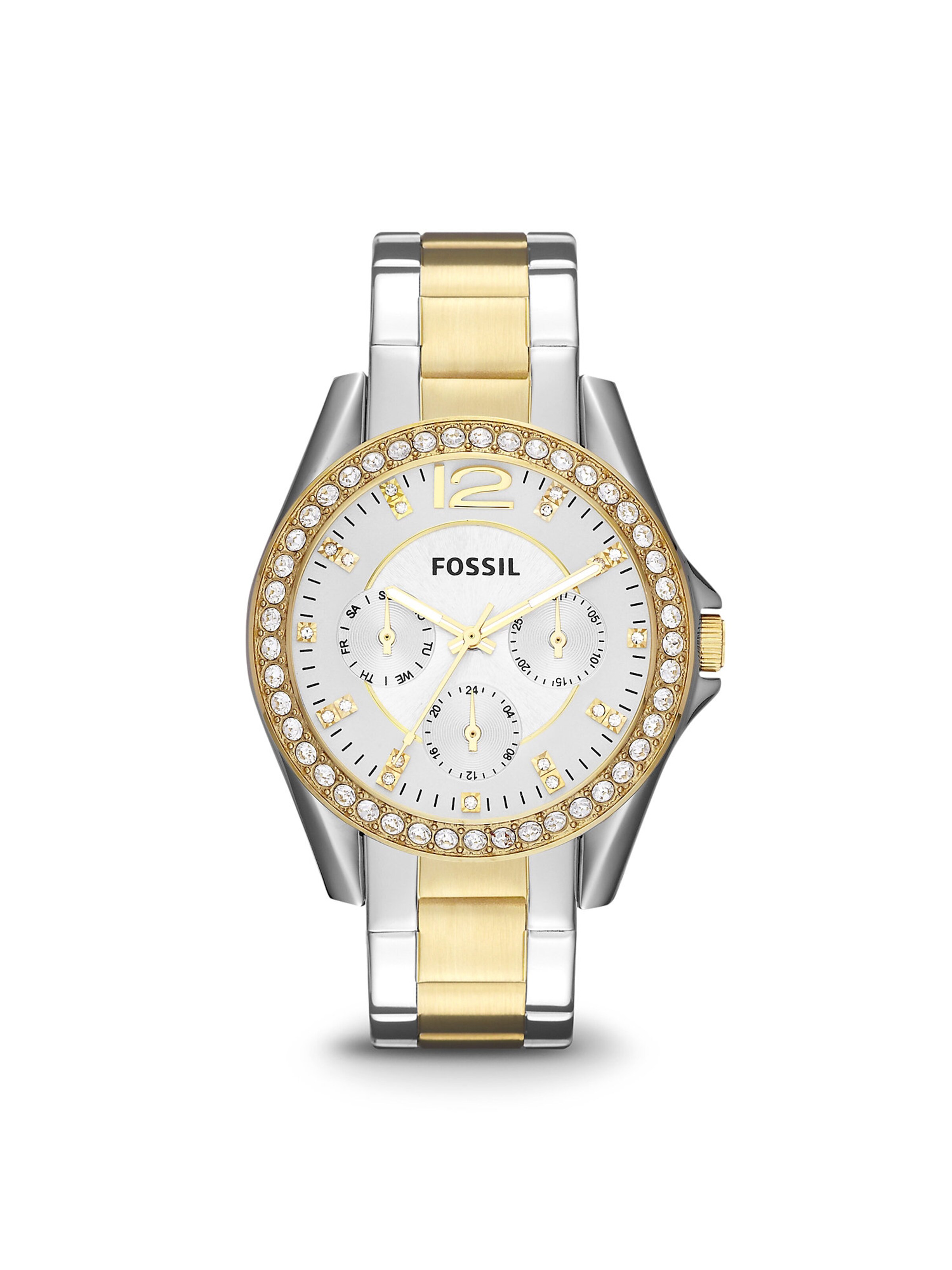 FOSSIL Analog Watch 'Riley' in Gold: front