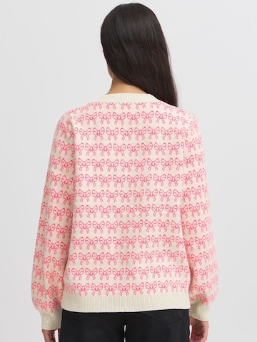 ICHI Knit cardigan 'BRIELLE' in Beige