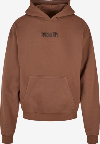 Merchcode Sweatshirt 'Peanuts' in Bruin: voorkant