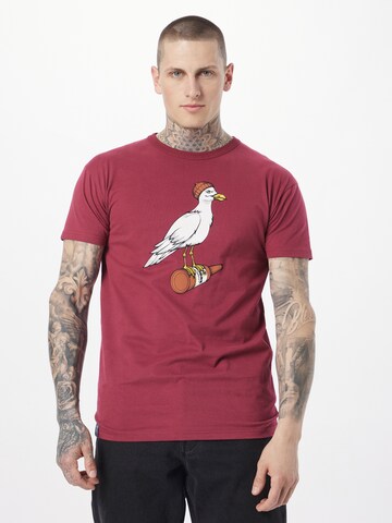 Derbe Shirt 'Sturmmöwe' in Red: front