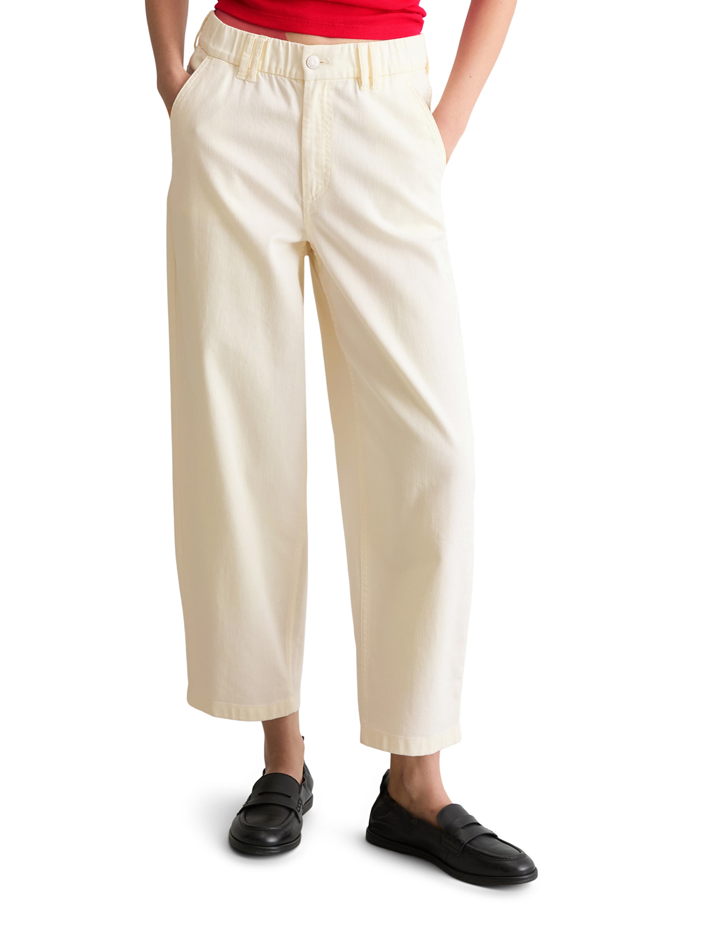 Marc O'Polo DENIM Barrel Hose in Weiß: Vorderseite