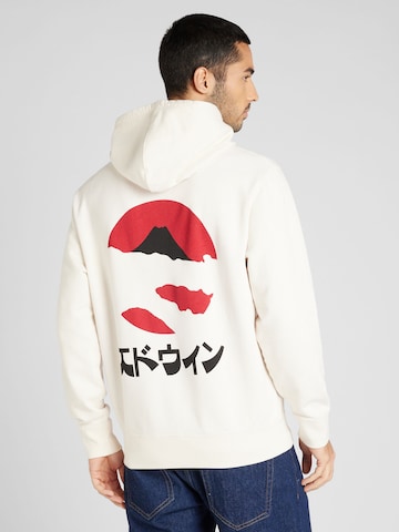 EDWIN Sweatshirt 'Kamifuji' in Wit: voorkant