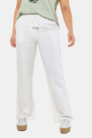 Ulla Popken Loosefit Hose in Weiß: Vorderseite
