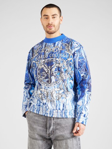 Carlo Colucci Sweatshirt 'Dematte' in Blue: front