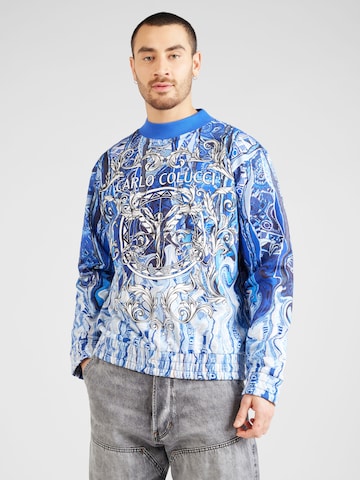 Carlo Colucci Sweatshirt 'Dematte' in Blauw: voorkant