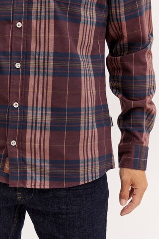 BLEND Slim fit Button Up Shirt in Brown