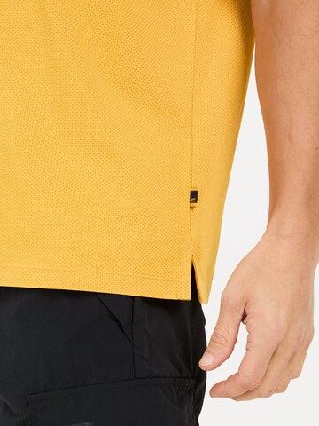 CAMEL ACTIVE Kurzarm Poloshirt aus reiner Baumwolle in Gelb