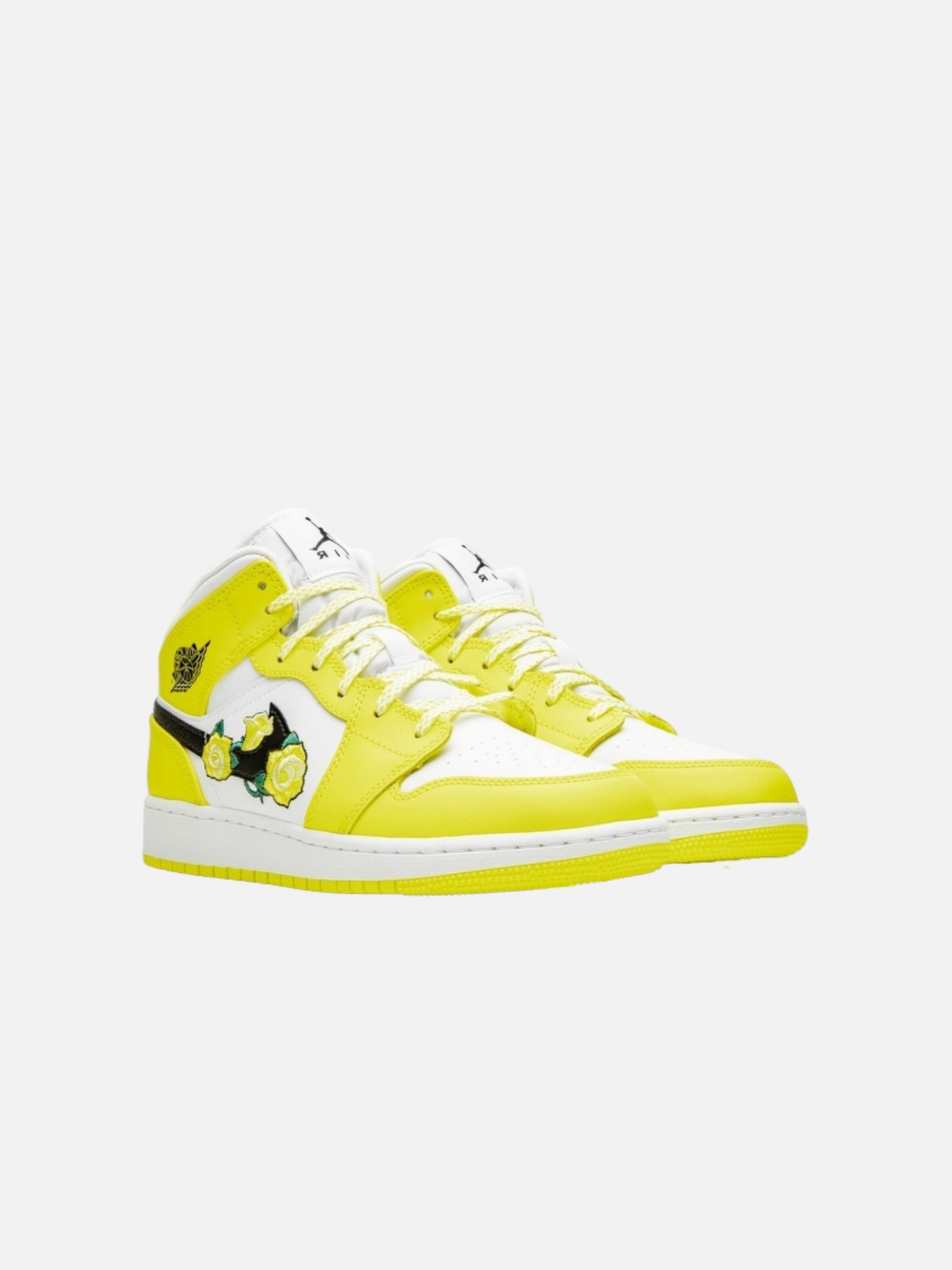 Baskets hautes 'Air 1 Mid Dynamic Floral' Jordan en jaune