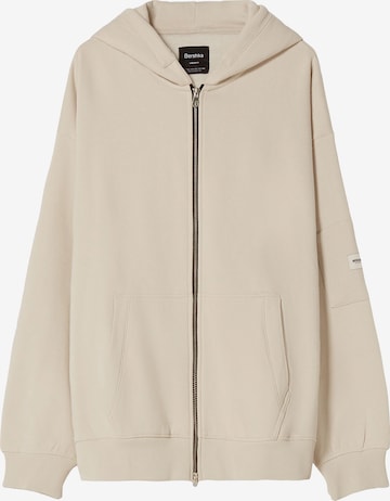 Bershka Sweat jacket in Grey: front
