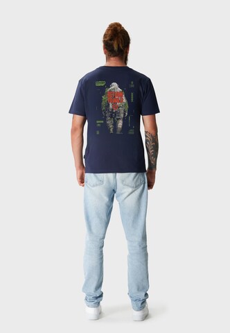Oldskull Shirt 'Wrldvibe Urban Jungle Graphic' in Blue
