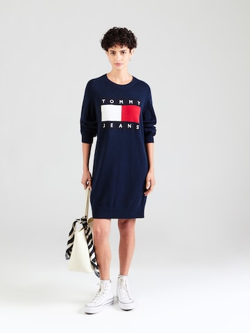 Tommy Jeans - Vestido de malha em azul: frente
