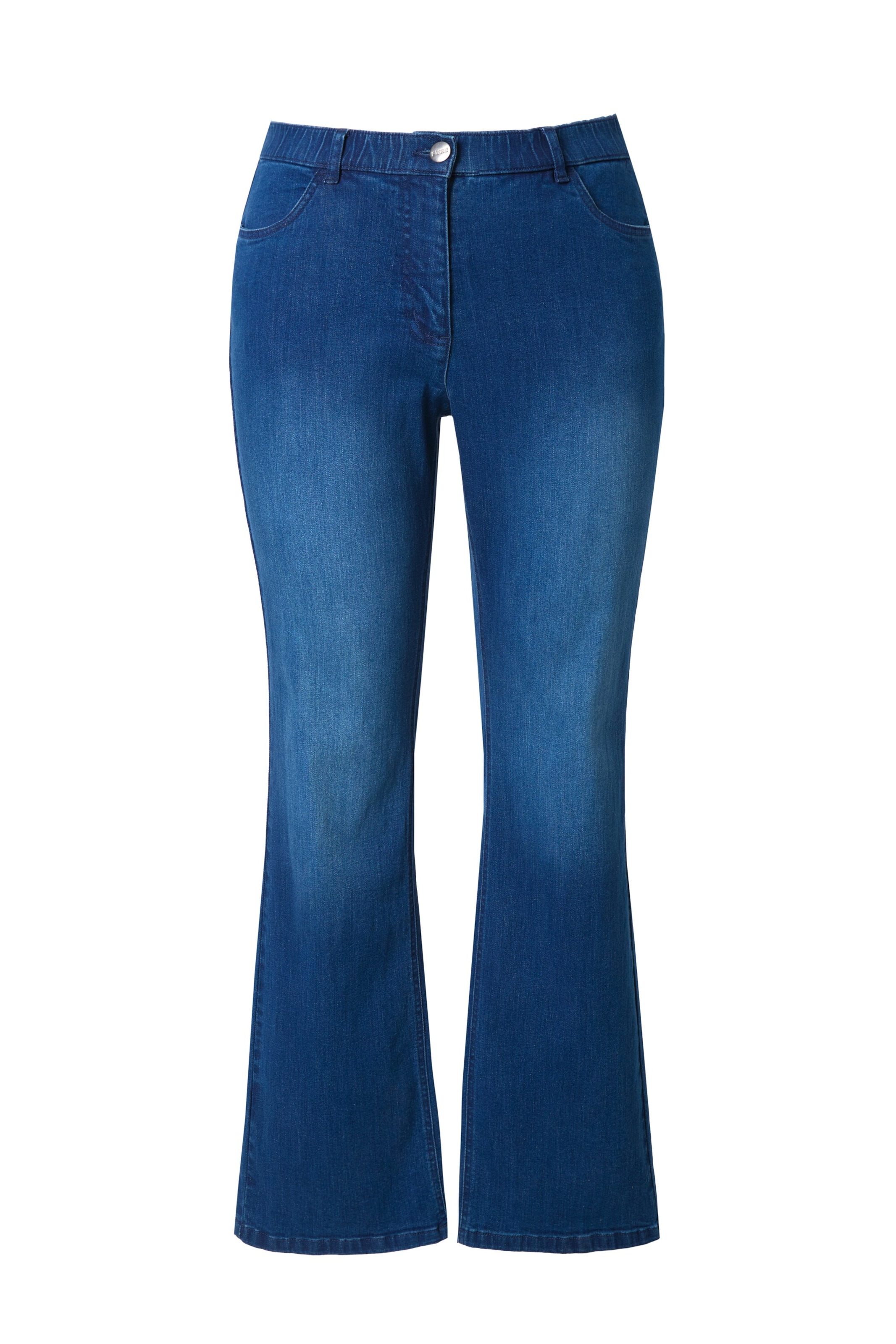 Ulla Popken Flared Jeans in Blau: Vorderseite