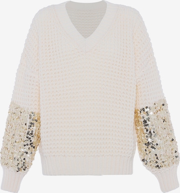 Pull-over faina en blanc : devant