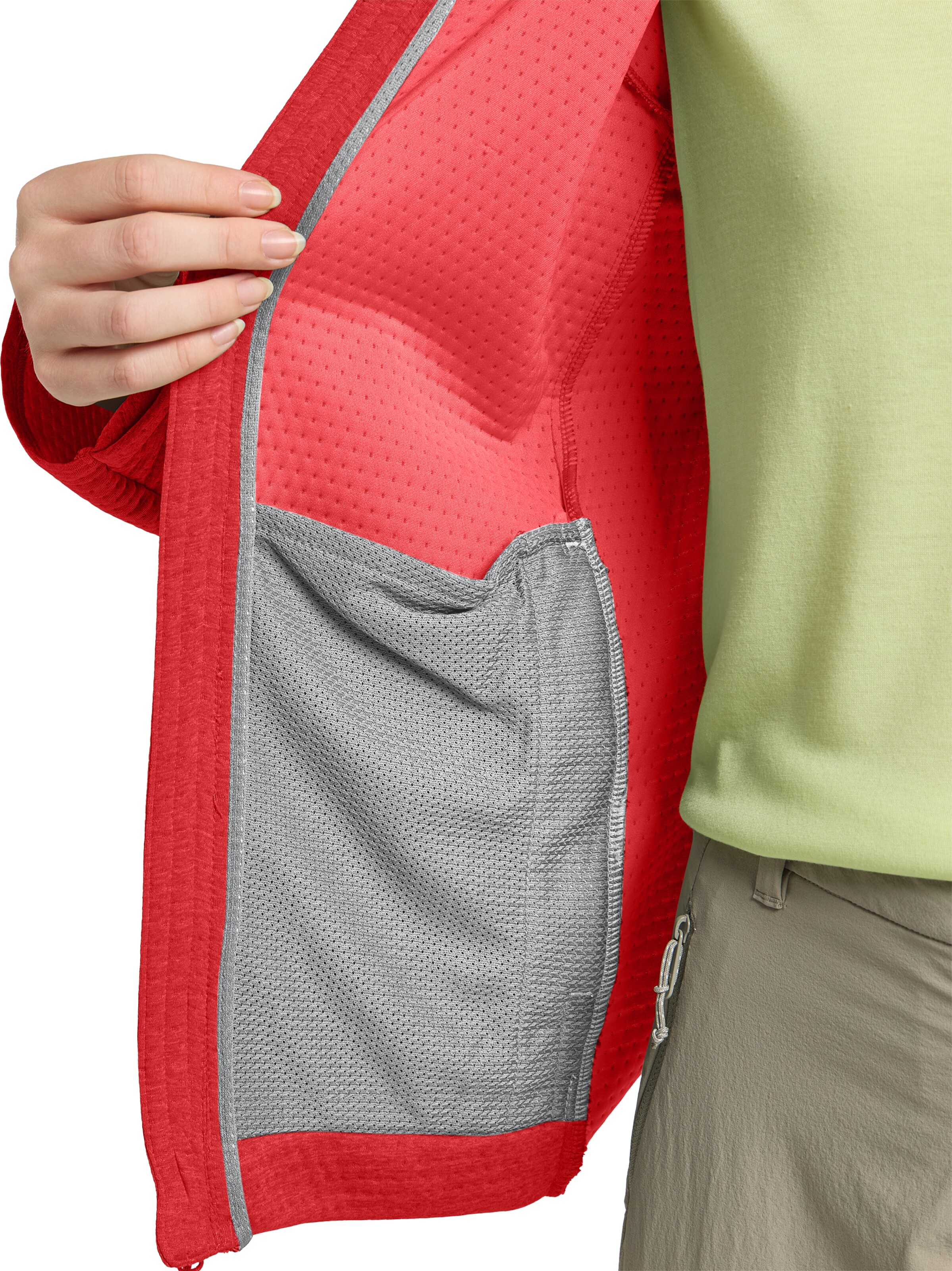 Veste en polaire fonctionnelle JACK WOLFSKIN en rouge