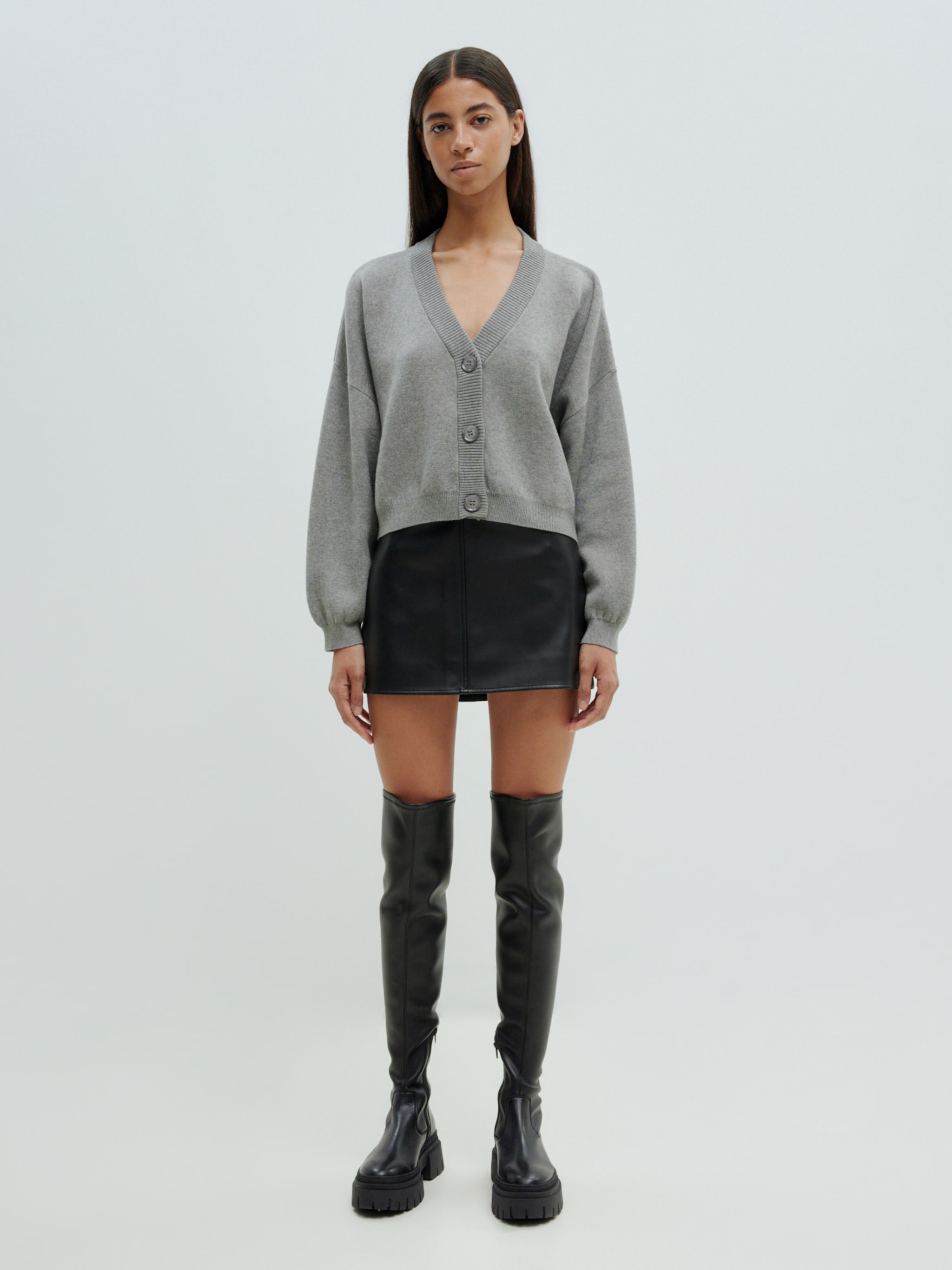 EDITED Producten Sweatvest 'Bailee' Grijs gemêleerd