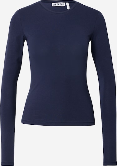 Marškinėliai iš WEEKDAY, spalva – tamsiai mėlyna, Prekių apžvalga