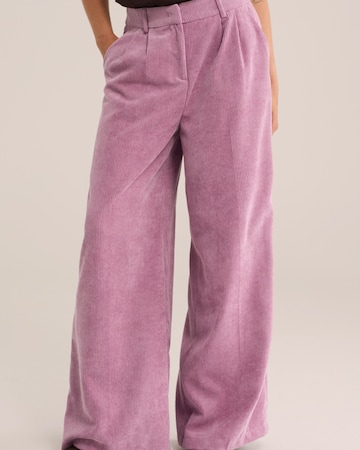 WE Fashion Wide leg Bandplooibroek in Roze