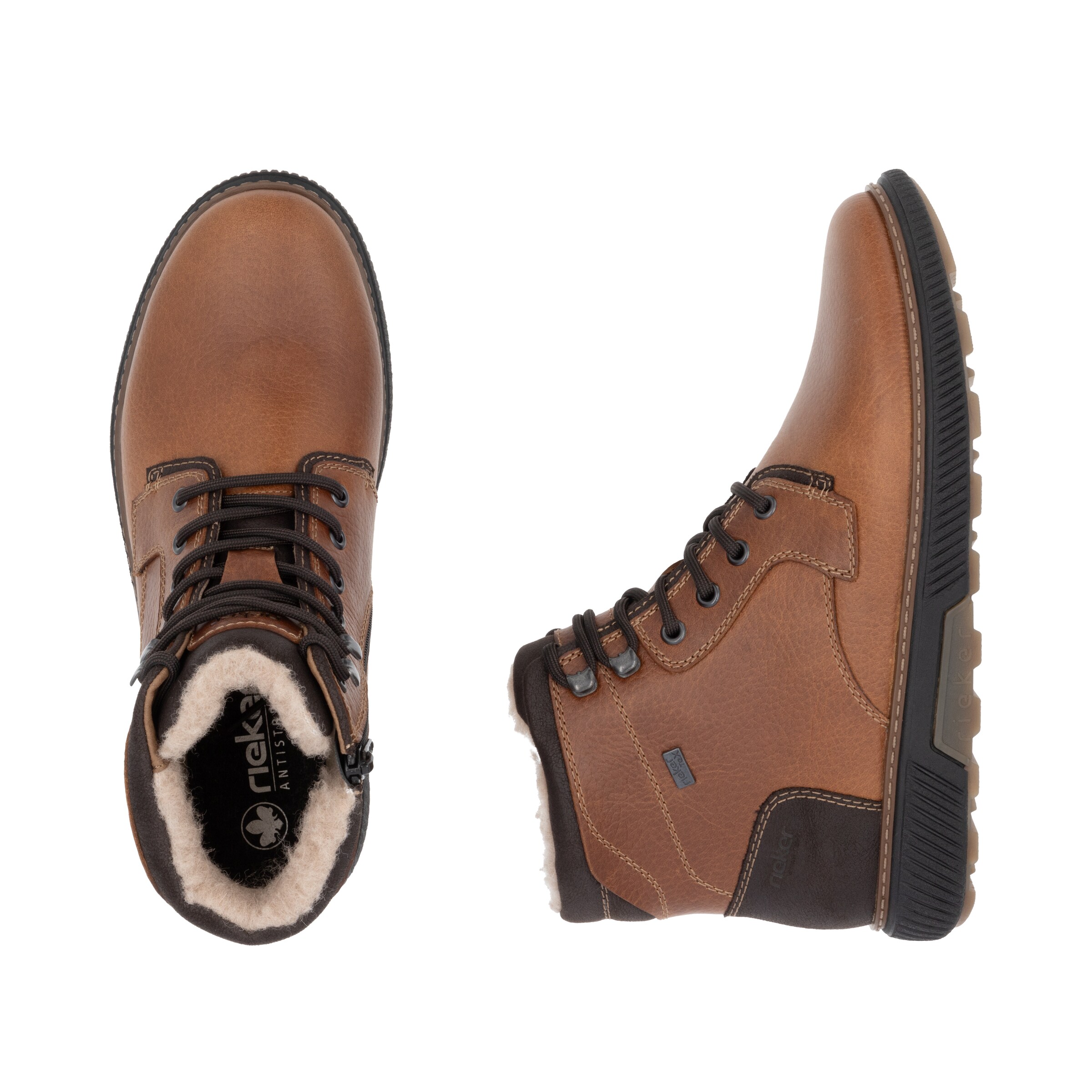 Rieker - Botas com atacadores em castanho