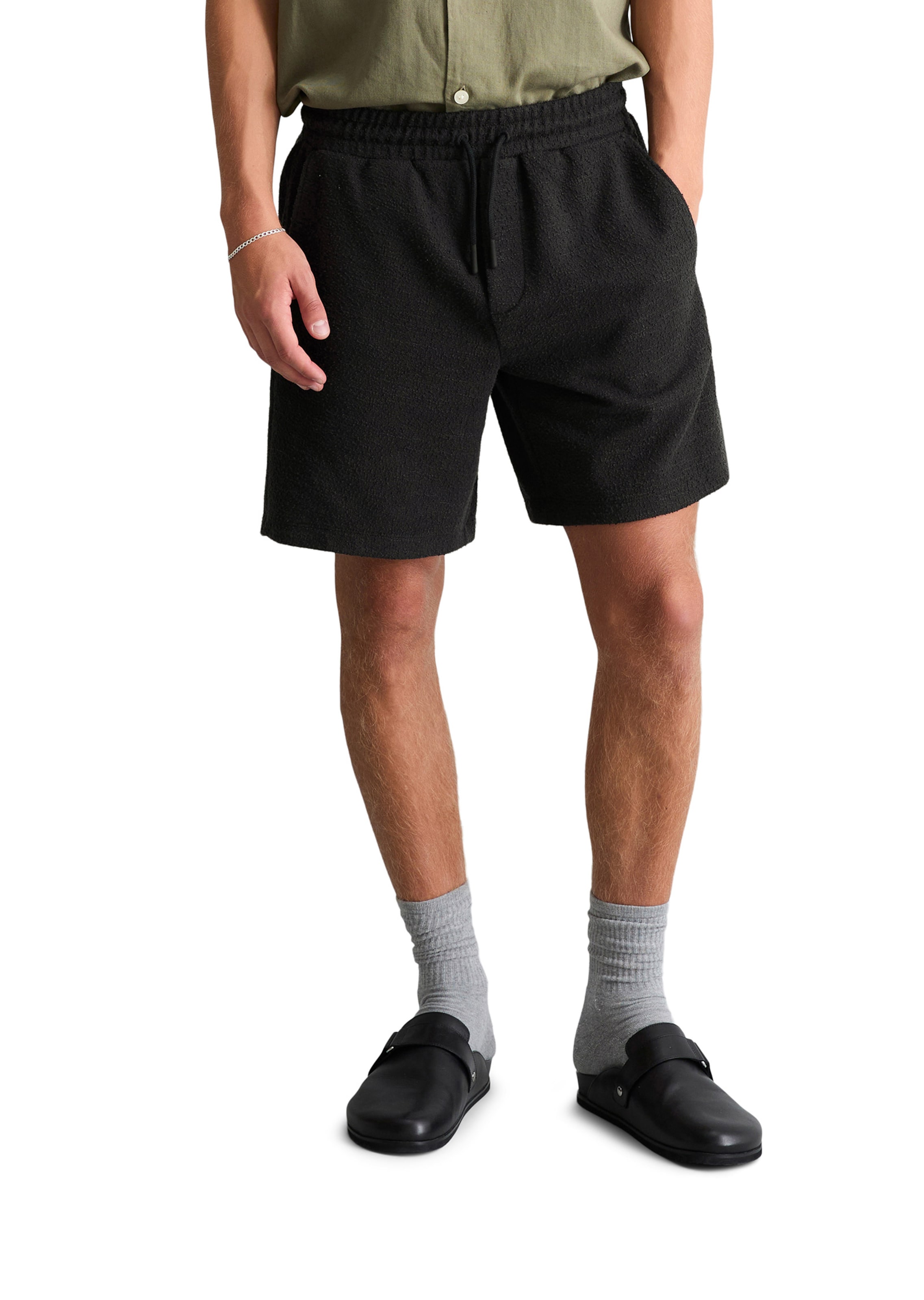 Marc O'Polo DENIM Regular Trousers in Black: front