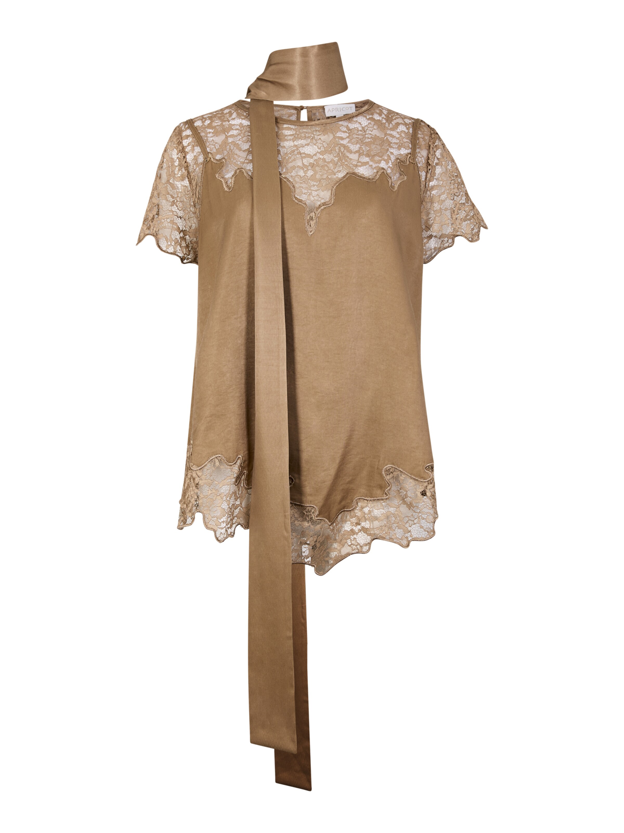 Apricot Blouse ' Satin-Top ' in Goud