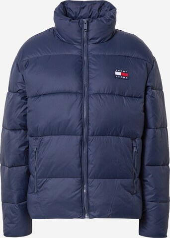 Tommy Jeans Winterjas in Blauw: voorkant