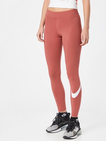 NIKE Skinny Legginsy 'Essential' w kolorze pomarańczowy: przód