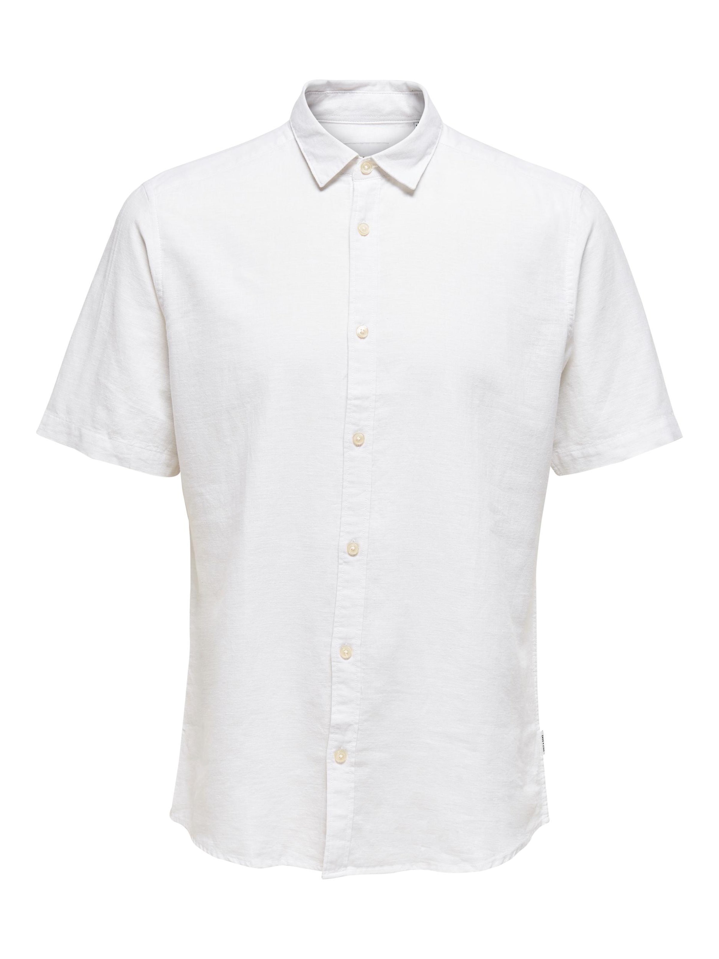 Only & Sons Slim fit Button Up Shirt 'ONSCaiden' in White: front