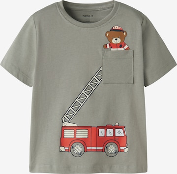 NAME IT Shirt 'NMMVilian Fire Truck' in Grey: front