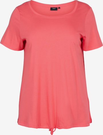 Zizzi Shirt 'Amanda' in Rood: voorkant