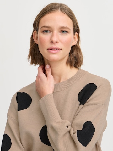 b.young Strickpullover ' BYOMME DOT JUMPER' in Beige