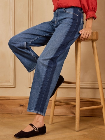 Barrel Jean love & roses en bleu