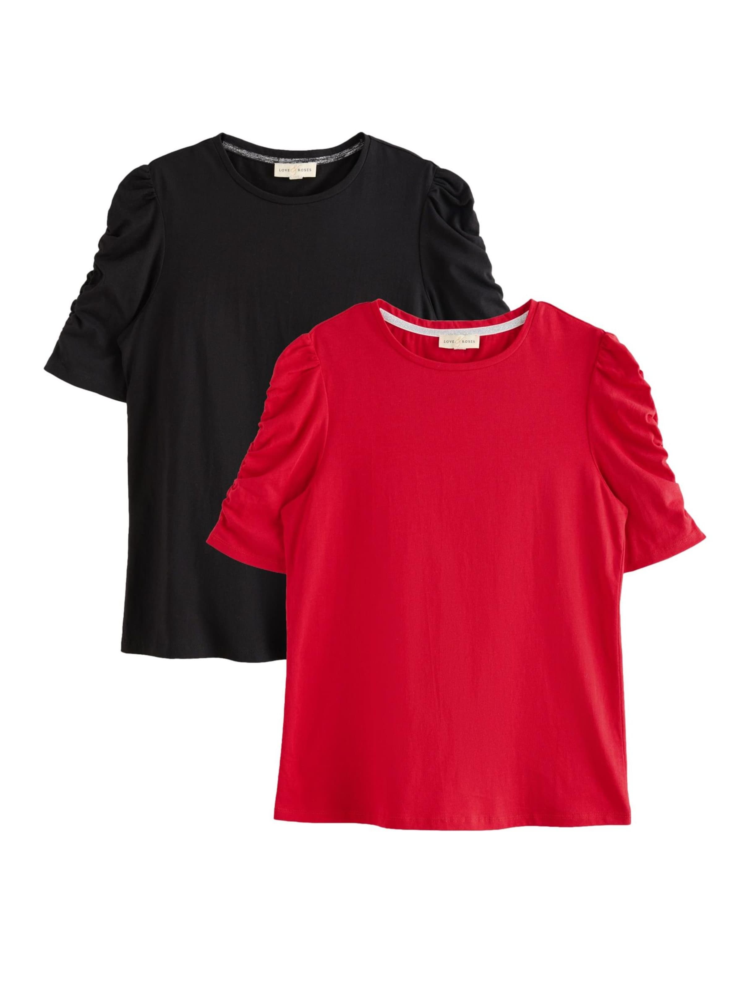 love & roses - Camiseta en rojo: frente