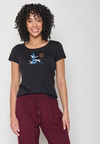 GREENBOMB Shirt 'Animal Goose Family' in Zwart