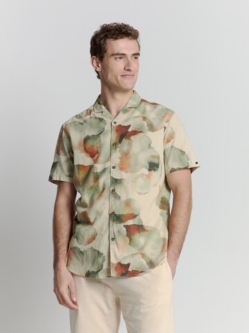 No Excess Regular fit Overhemd in Beige: voorkant
