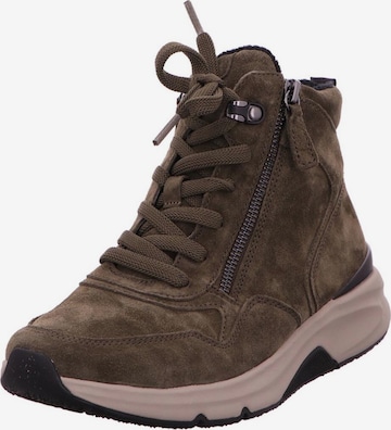 GABOR Lace-Up Ankle Boots in Green: front